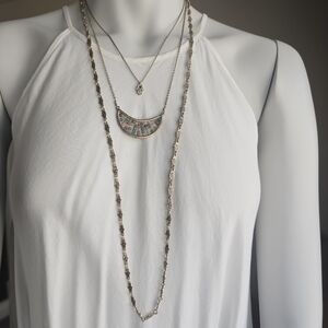 NGC LUCKY BRAND HAMSA MULTI LAYERED NECKLACE